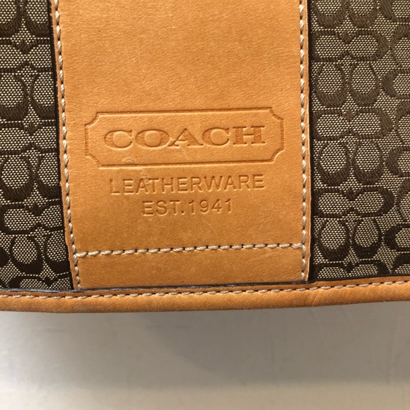 Coach Messenger Crossbody Tan Leather/Canvas Bag - Picture 4 of 7